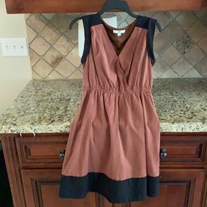 Brown and black suede dress